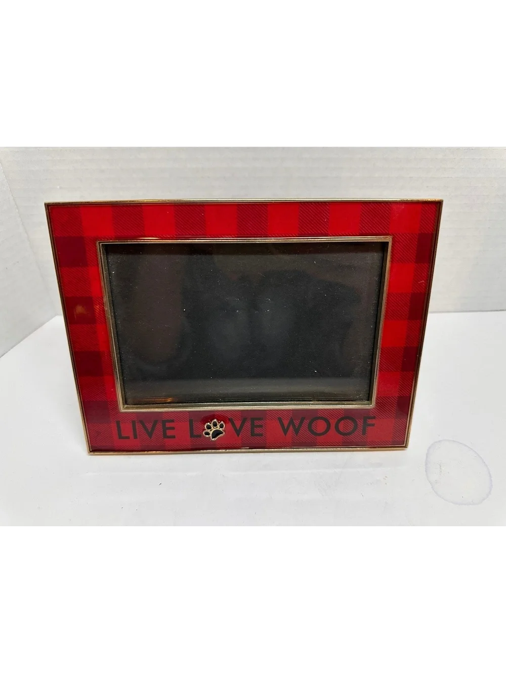 Vintage Red and Black Buffalo Plaid Decorative Picture Frame 